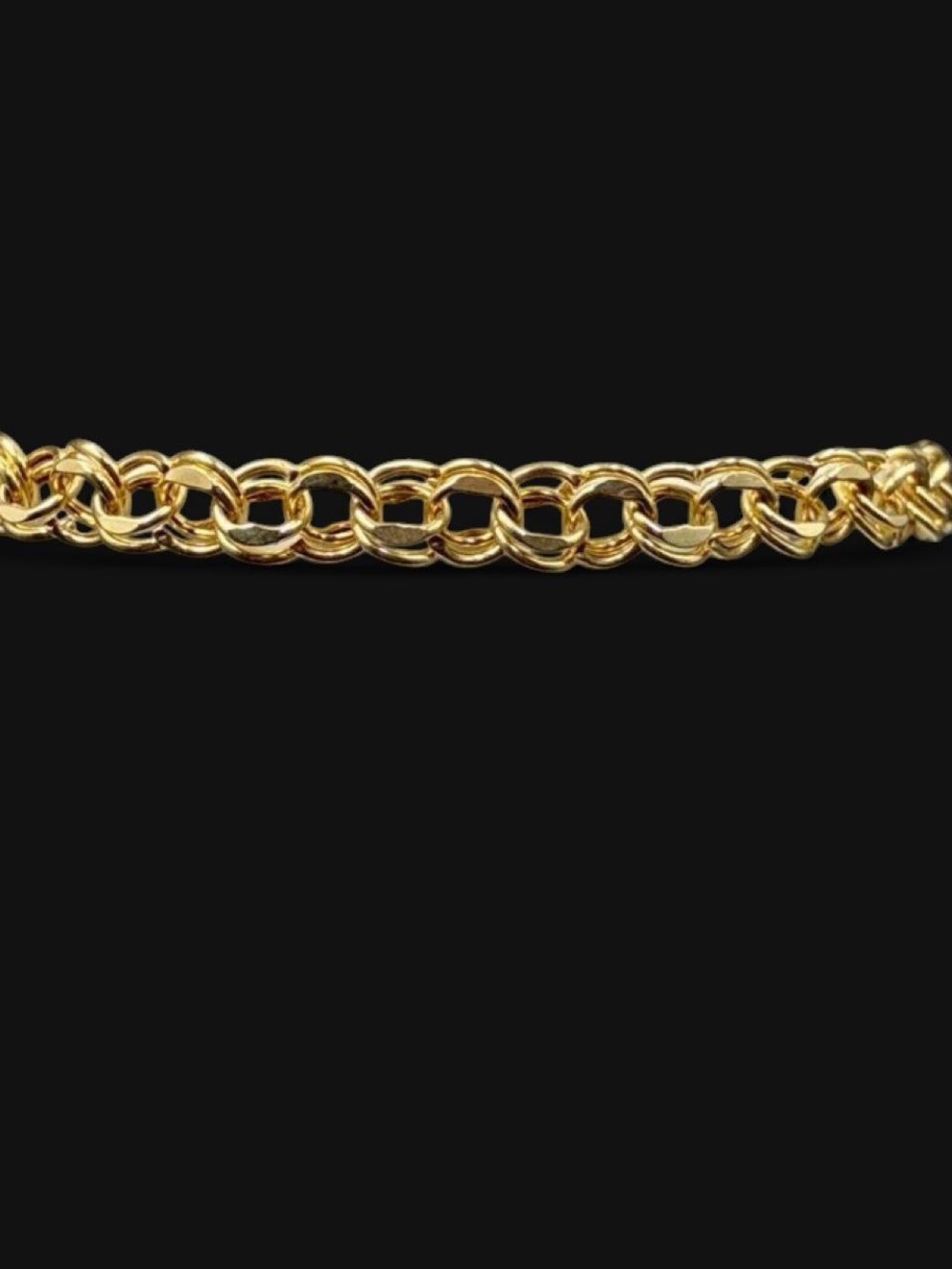 10K Yellow Gold Double Link Rolo Chain Bracelet 7” 2.35g
